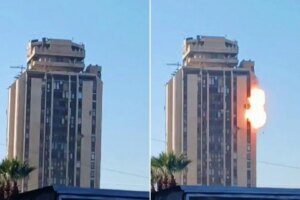 شاهد.. سقوط قنبلة من مسيّرة على مبنى محافظة حلب | أخبار un-news.org