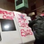 ناشطون يقتحمون منشأة لشركة بريطانية للاحتجاج على توريد أسلحة لإسرائيل.