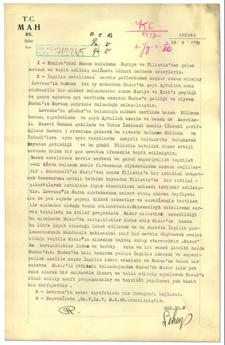 المخابرات التركية تكشف وثائق تاريخية تشير إلى دور 