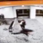 فيديو يظهر اعتقال المشتبه به في وليمة المراسلين بالقرب من نقطته الأمنية.