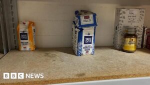 مخزونات الخبز في بنك الطعام على أعتاب النضوب بسبب ارتفاع أعداد المستفيدين.